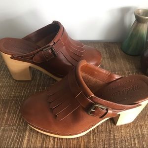 Madewell leather & brown classic clog size 8.5